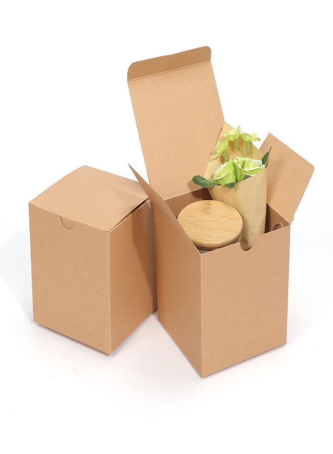 ZBEIVAN 4x4x4 Gift Box for Presents 100 Pack, Small Bridesmaid Proposal Gift Boxes with Lid for Wedding, Party Gift Wrapping,Brown - Image 1
